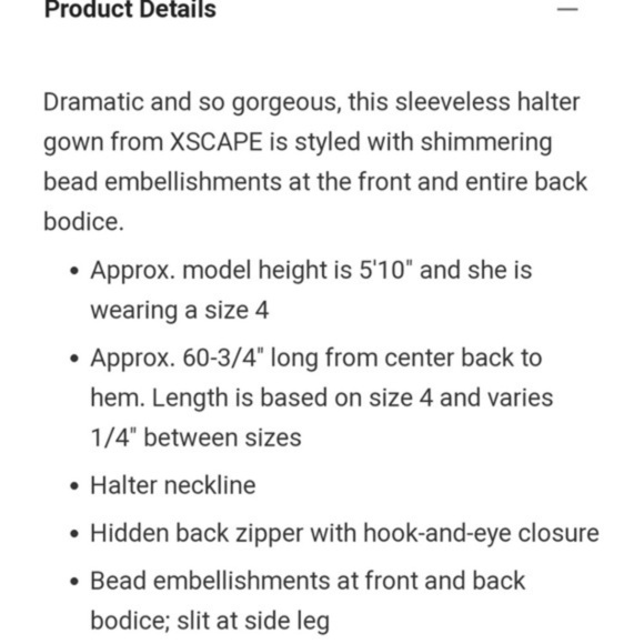 XSCAPE Beaded Illusion Halter Neck Navy Gown size 6 - Picture 8 of 15